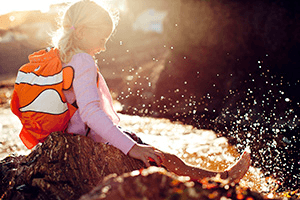 Water resistant kids backpack for days out, trips to the pool or beach!